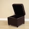 Baxton Studio Dark Brown Full Leather Storage Cube Ottoman A-1776 - alternate 2